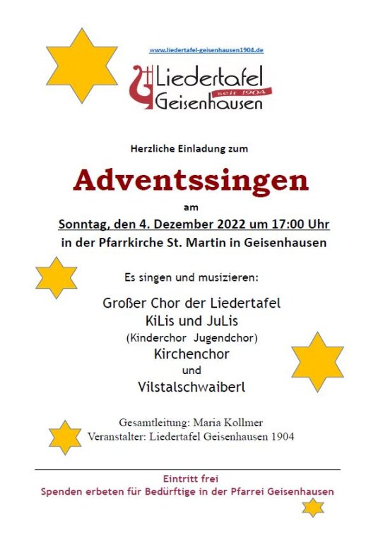 Adventssingen Liedertafel