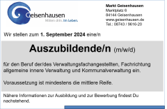 Inserat Ausbildung zur Verwaltungsfachangestellten