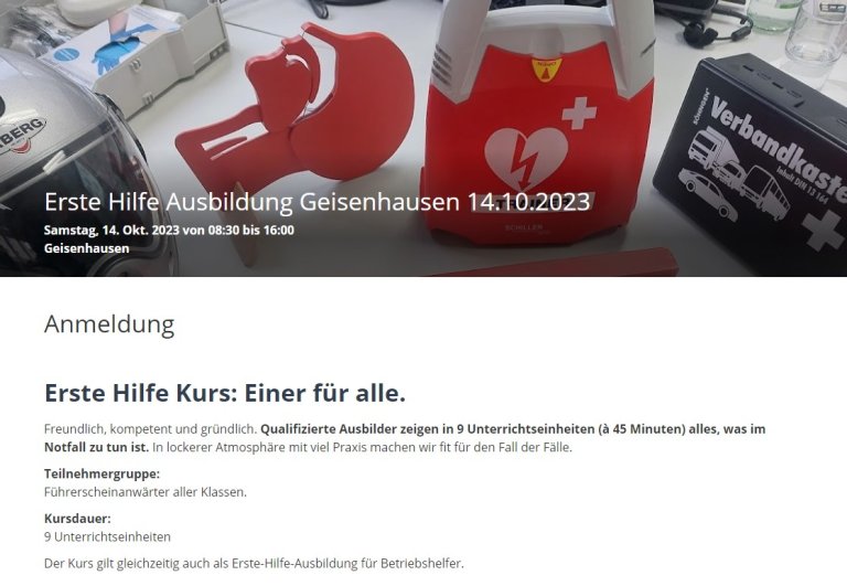 Erste Hilfe Kurs